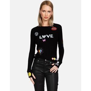 Lauren Moshi MCKINLEY #1 LOVE Ribbed Top XS